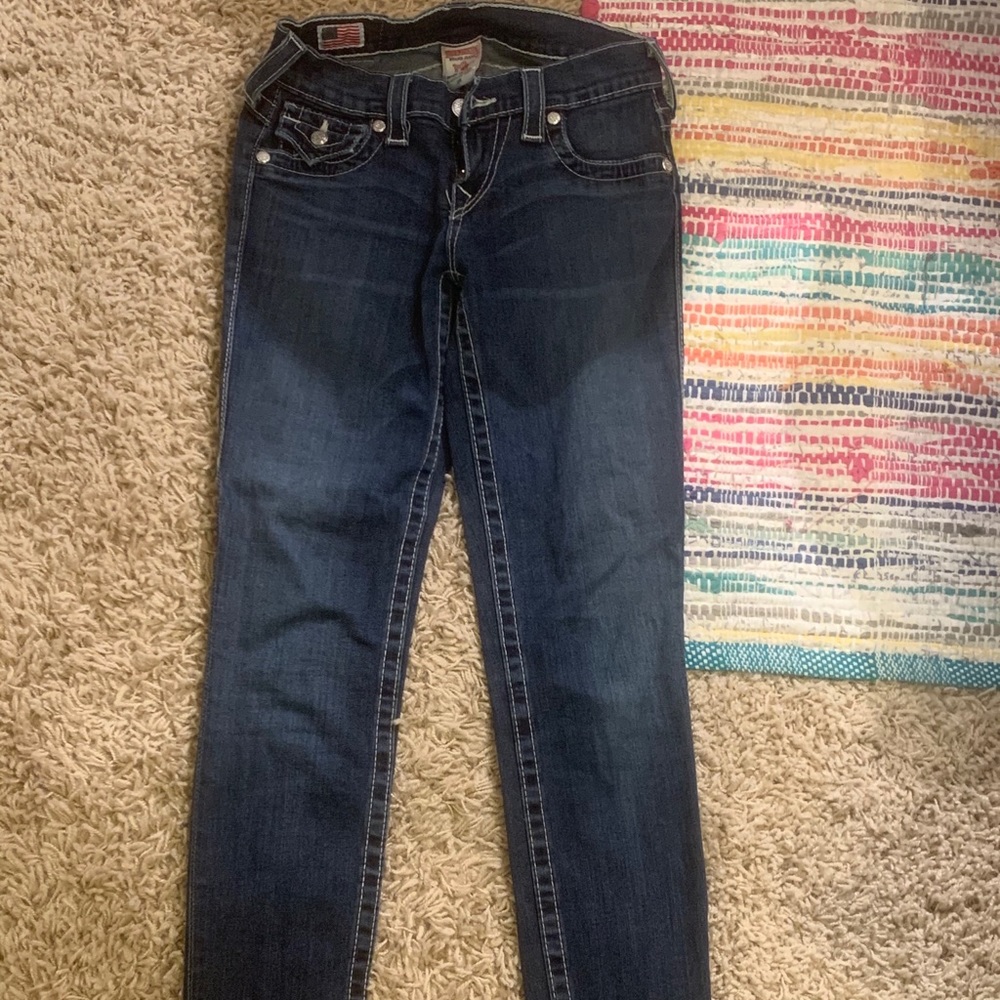 True Religion brand dark skinny jeans - size 24